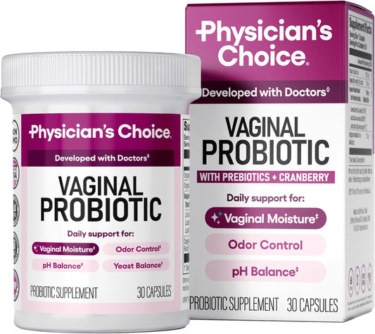 Women’s Vaginal Probiotics Advanced pH, Odor & Yeast Support 6 Billion CFU with Organic Prebiotics & Cranberry Feminine Health Formula 30 Capsules-Shop
