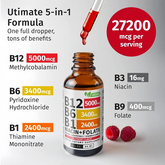 🏆Flash Sale⚡ 100K+ SOLD! 🏆Vitamin B12 Liquid Supplement Drops -ZDQ8-Shop