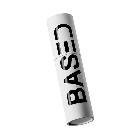 White cylindrical object with 'BASE' branding on a white background