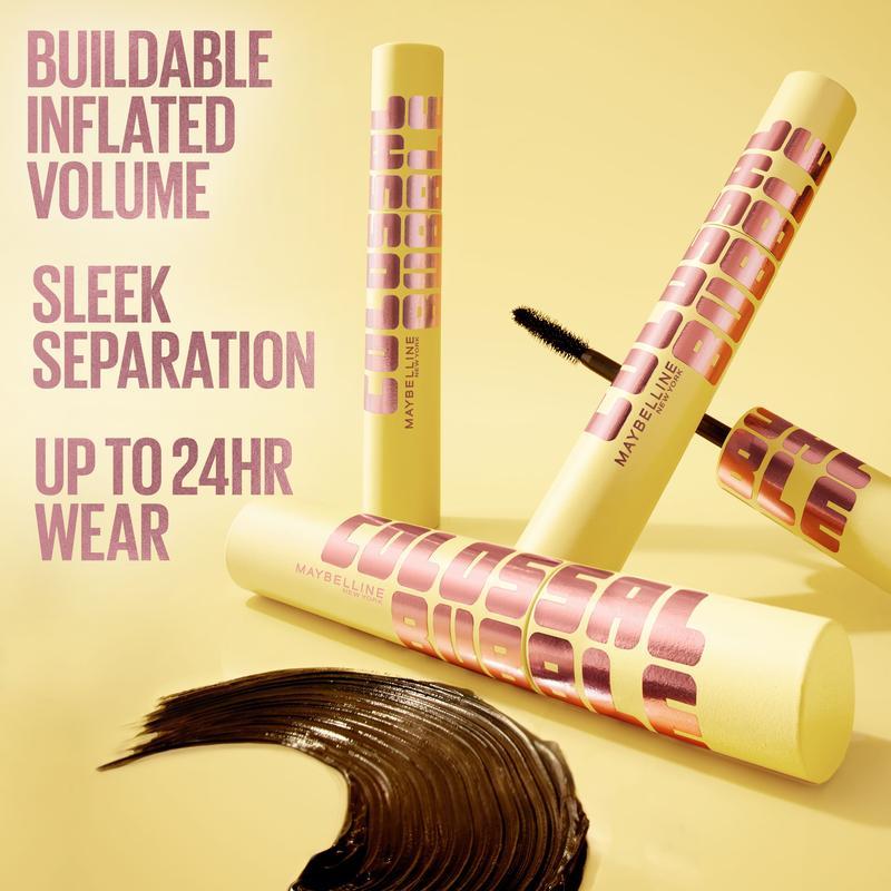 Colossal Bubble Mascara, get Buildable Volume and Length for Bold, Separated Lashes, for 24HR, Maybelline