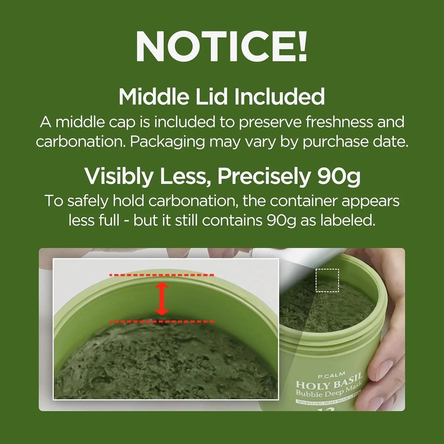 P.CALM Holy Basil Bubble Deep Mask – Holy Basil & Carbonated Water for Cleansing