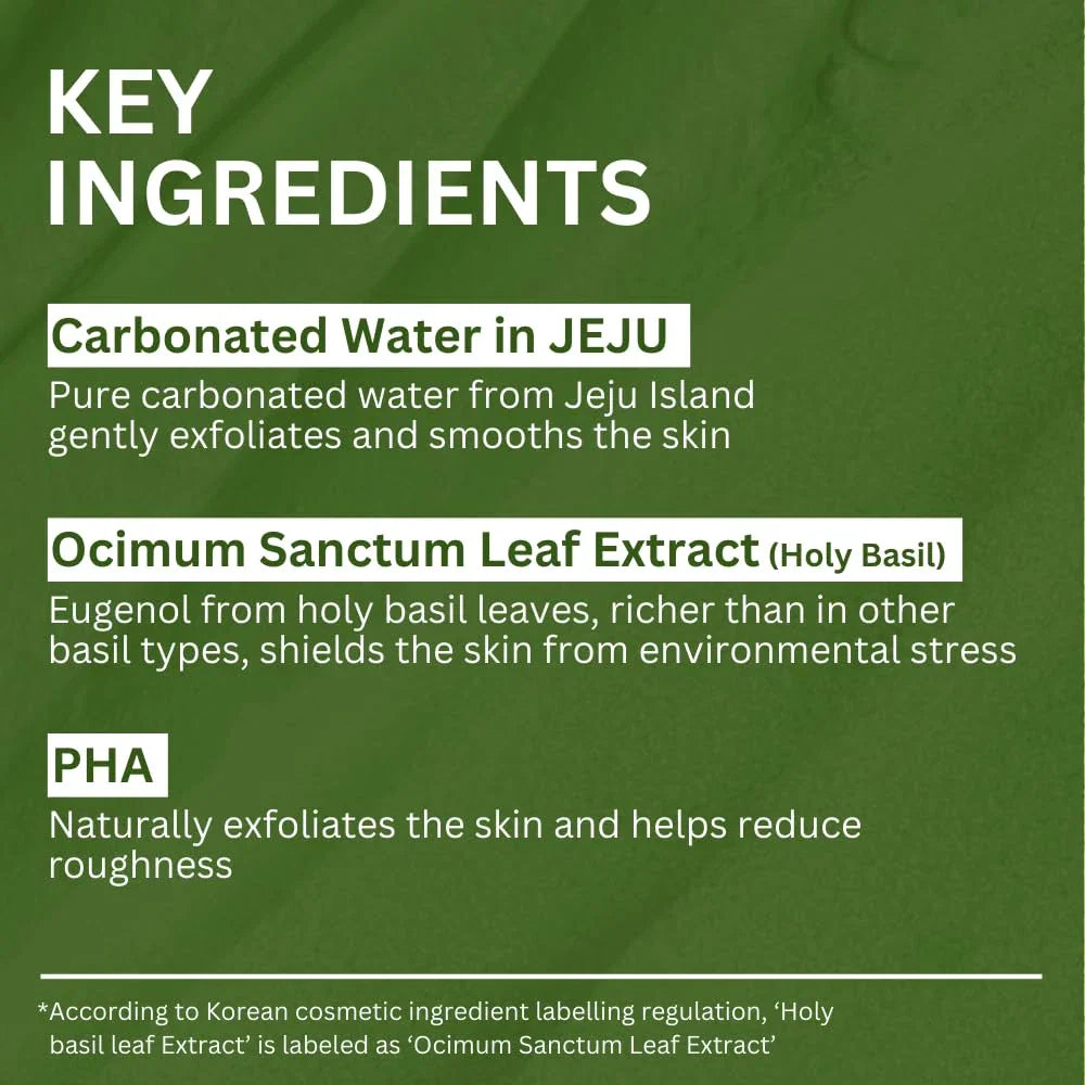 P.CALM Holy Basil Bubble Deep Mask – Holy Basil & Carbonated Water for Cleansing